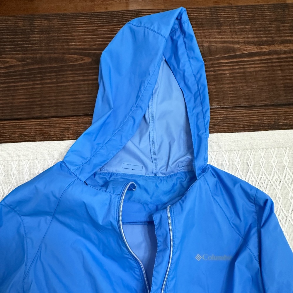 Columbia Switchback III Jacket Women's Med Harbor Blue Hooded Packable